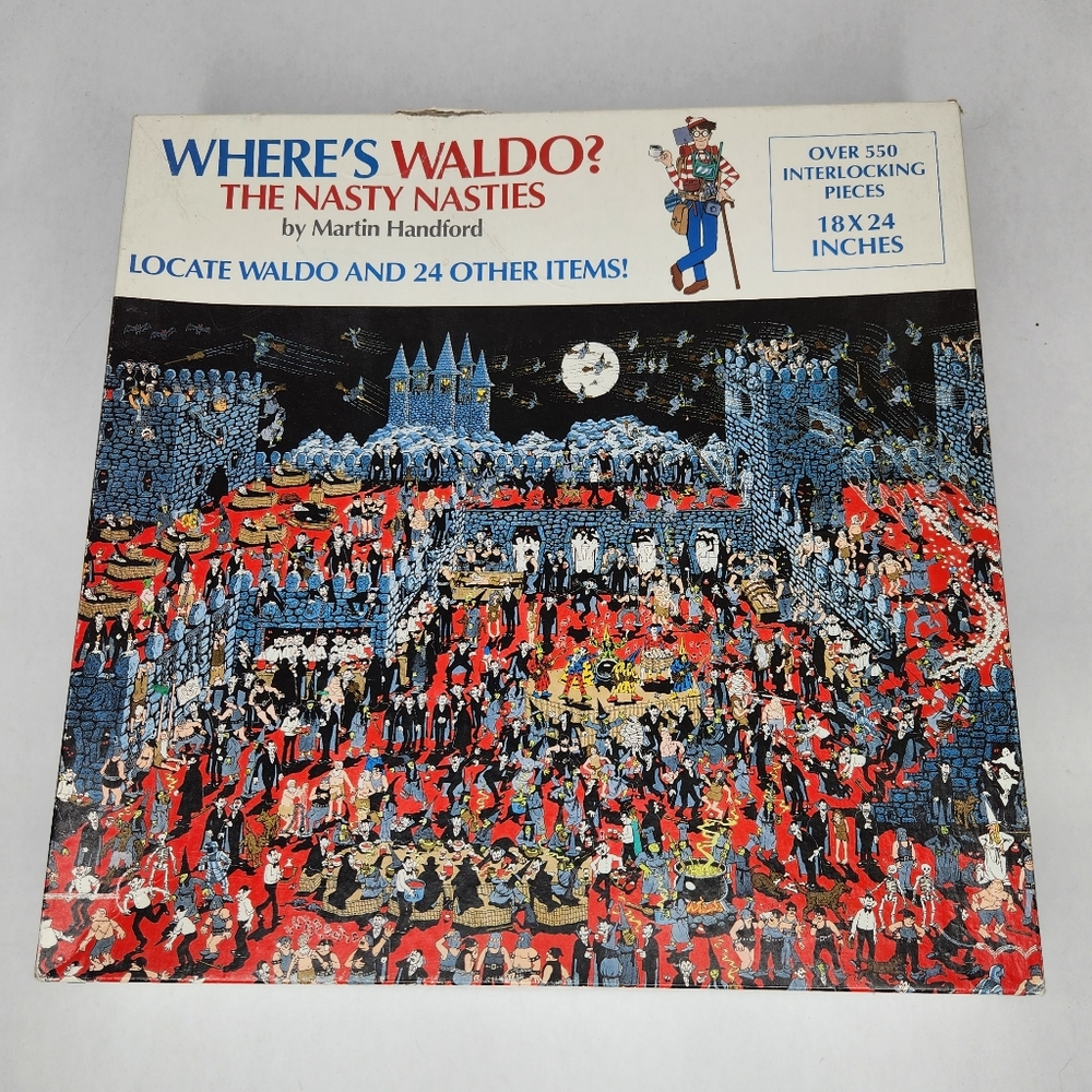 Where’s Waldo Jigsaw Puzzle The Nasty Nasties 550 Pieces Vintage 1991